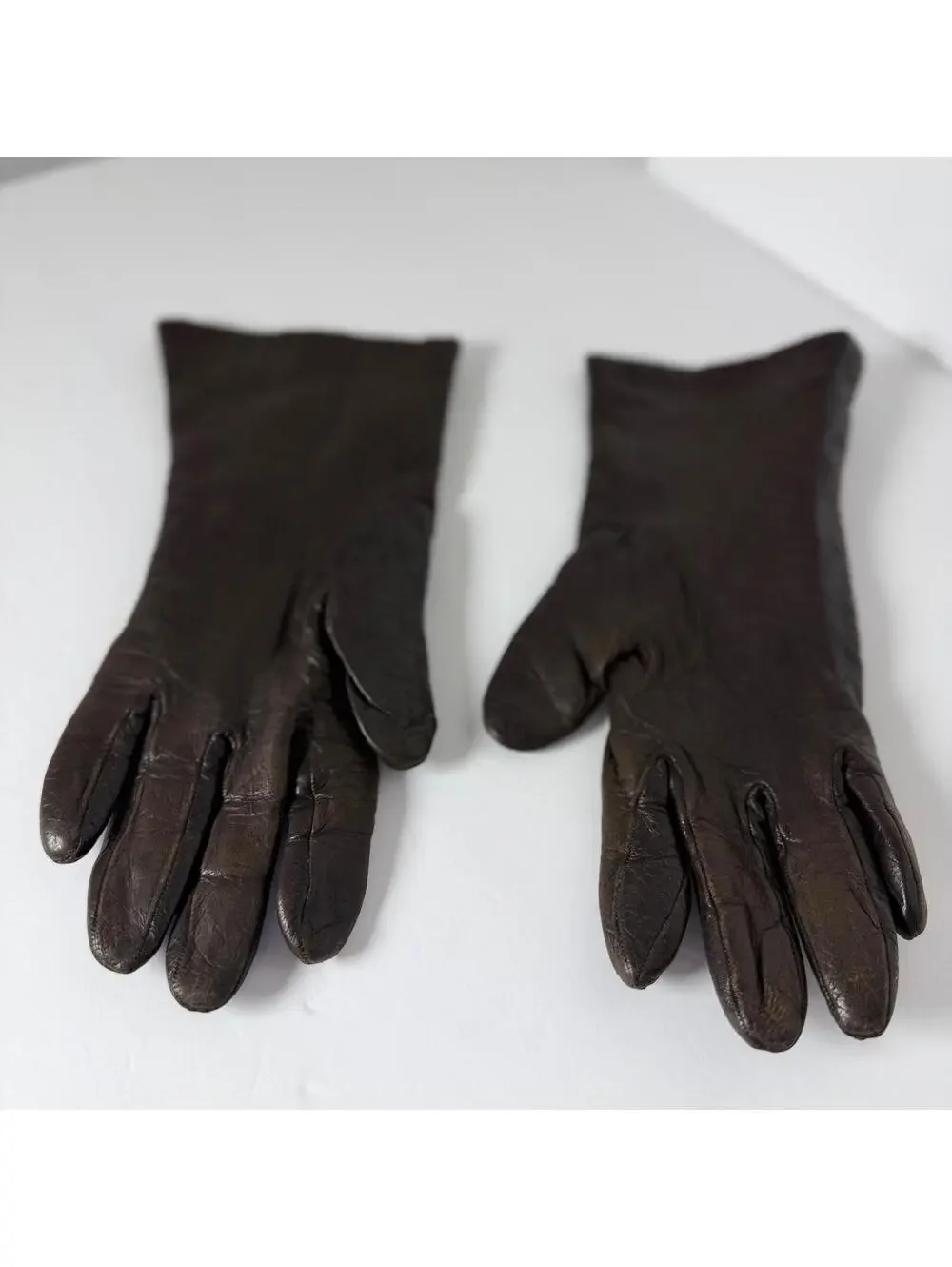 Bonwit Teller Leather Gloves‎ Cashmere Lined Women's Size 6 1/2 Made in France